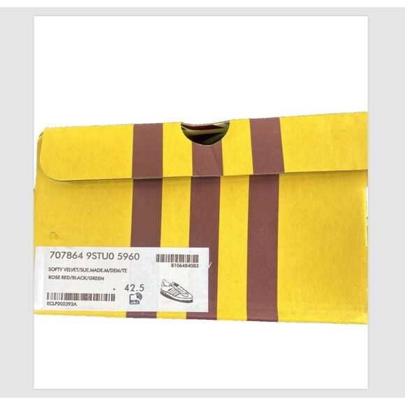 GUCCI x adidas GAZELLE Sneakers Men's Pink Velvet Italy Size US 9 /EU 42 2/3 NEW - Picture 3 of 10